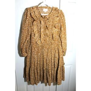 Bohme Mustard Floral Midi Dress